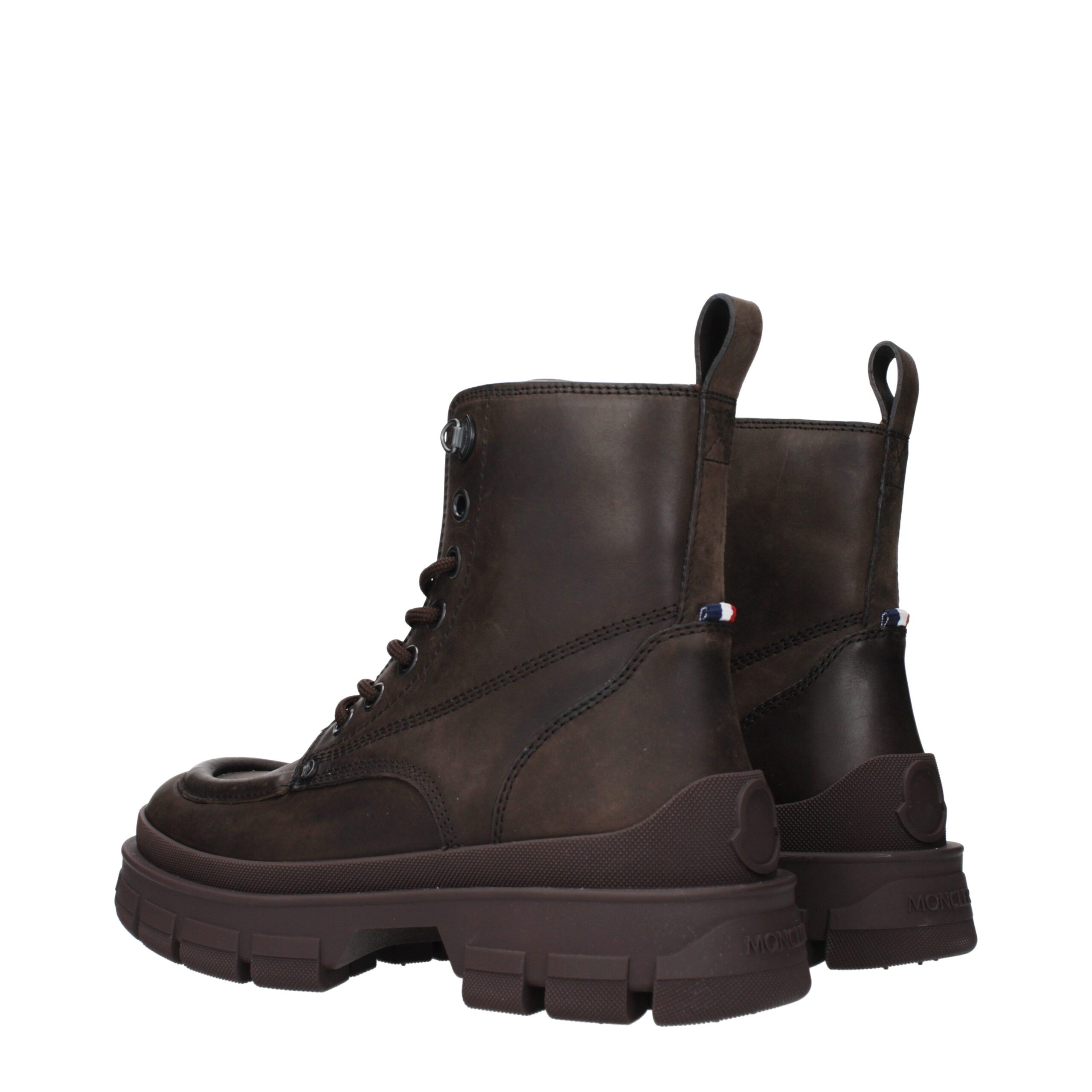 Moncler Brown Leather Ankle Boots - Image 4