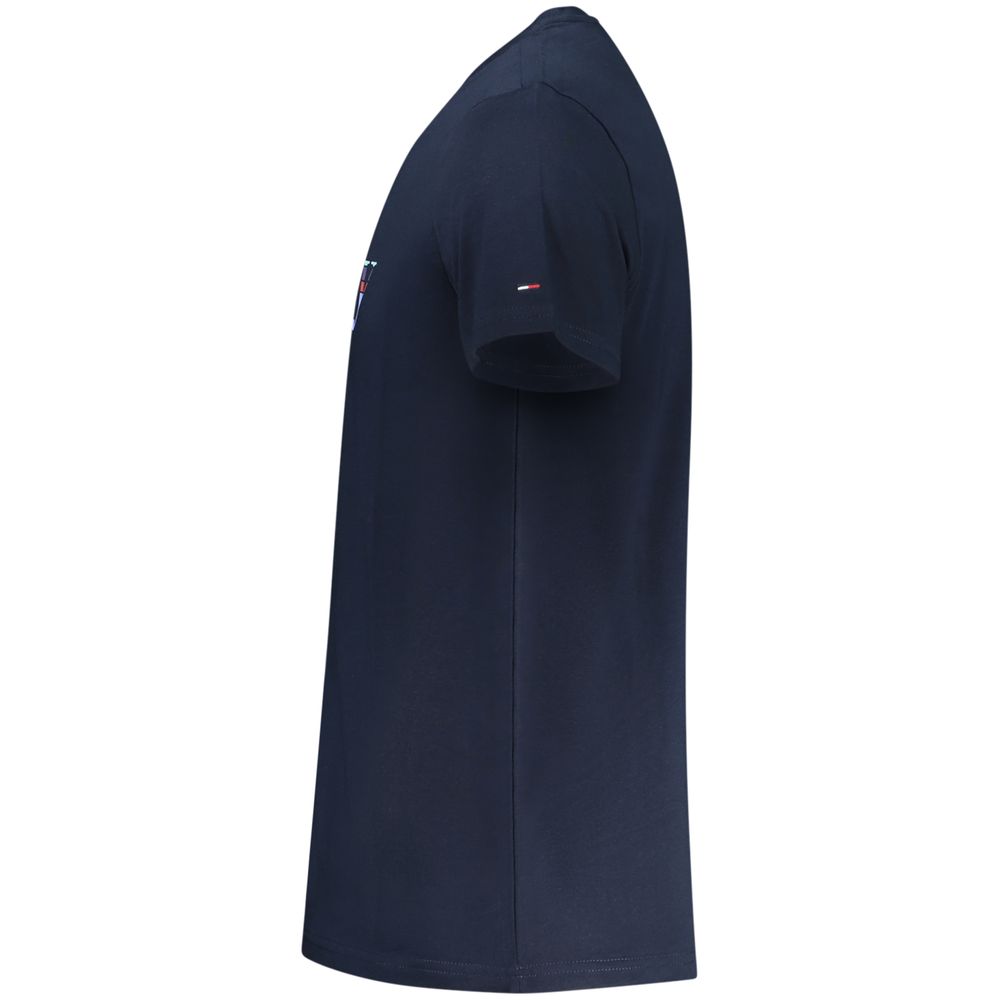 Tommy Hilfiger Blue Cotton Men T-Shirt - Image 3