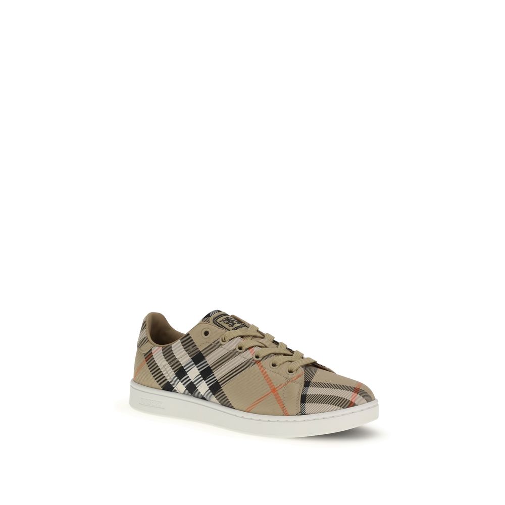 Burberry Beige Nylon Low Top Sneakers - Image 2