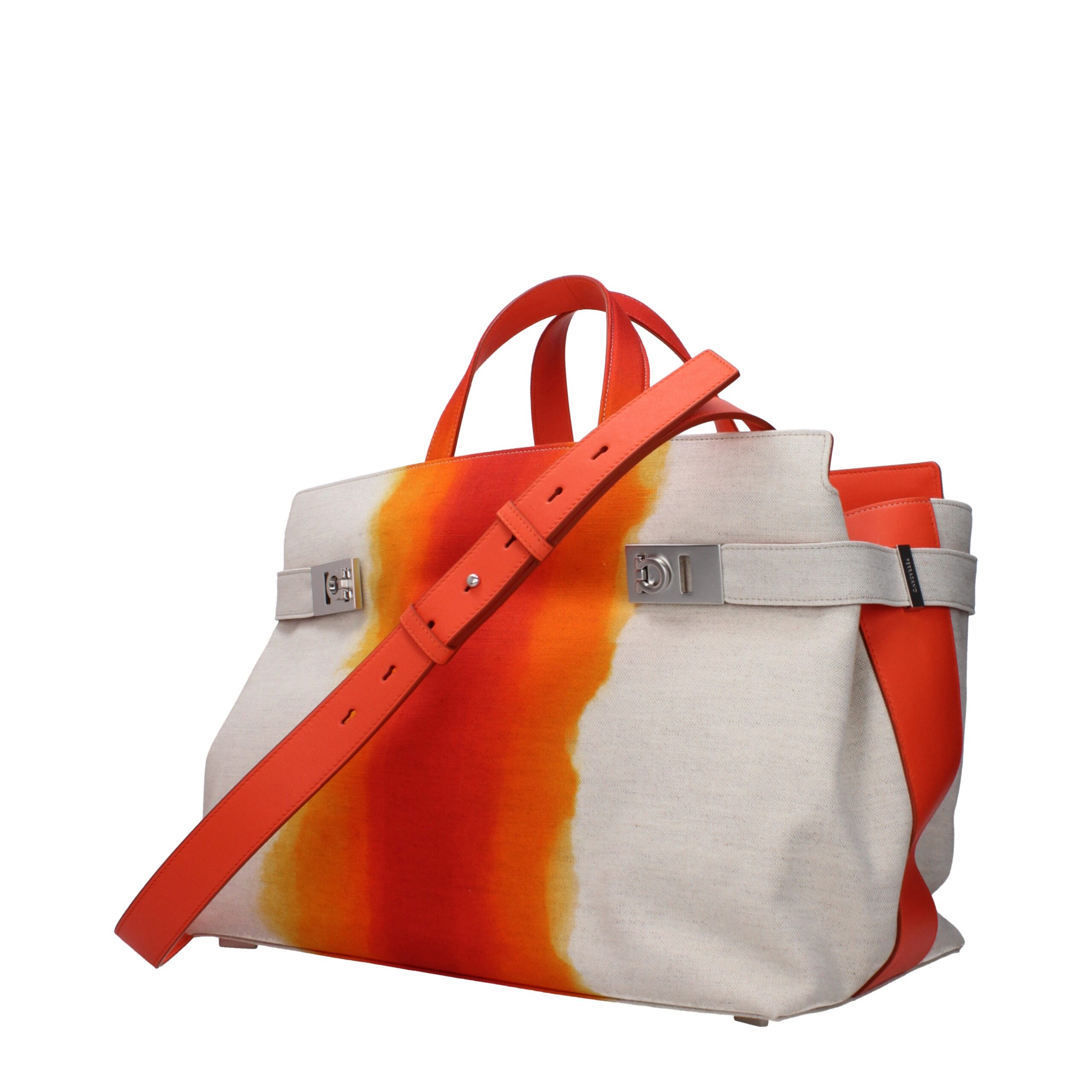 Salvatore Ferragamo Gray Fabric Handbag - Image 3