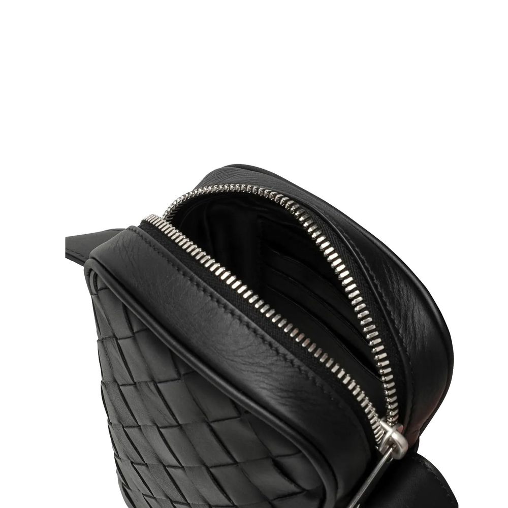 Bottega Veneta Black Lamb Leather Crossbody Bag - Image 3