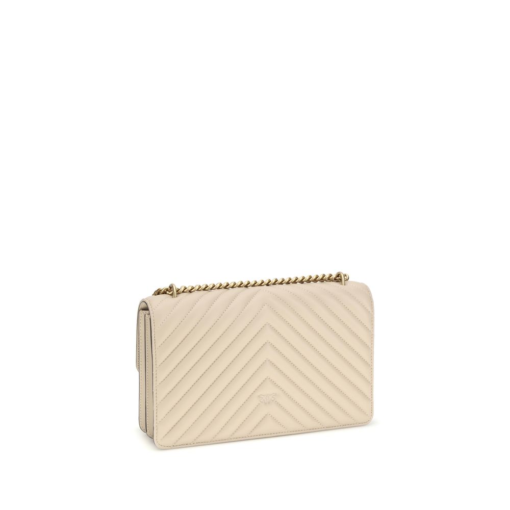 PINKO Beige Calf Leather Bos Taurus Shoulder Bag - Image 3