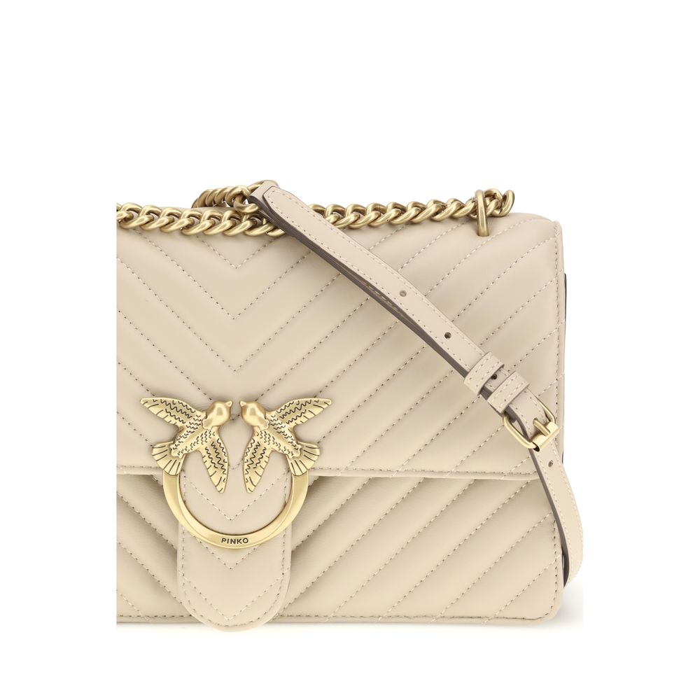 PINKO Beige Calf Leather Bos Taurus Shoulder Bag - Image 4