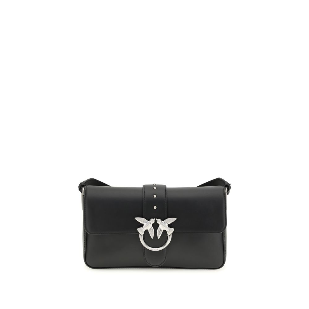 PINKO Black Leather Shoulder Bag