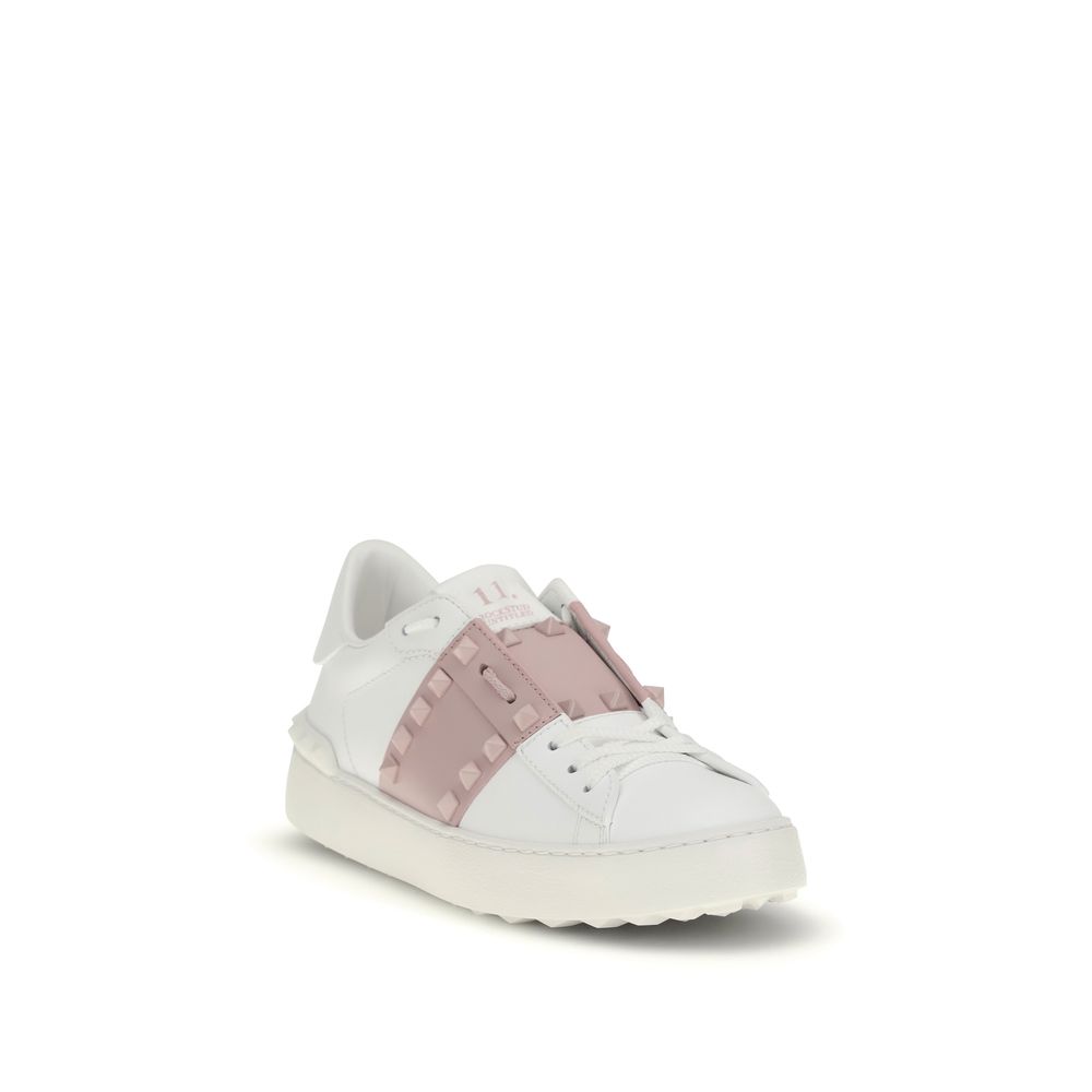 Valentino Garavani White Calf Leather Bos Taurus Athletic Sneakers - Image 2
