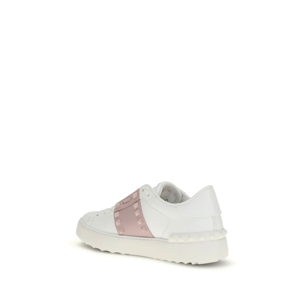 Valentino Garavani White Calf Leather Bos Taurus Athletic Sneakers - Image 3