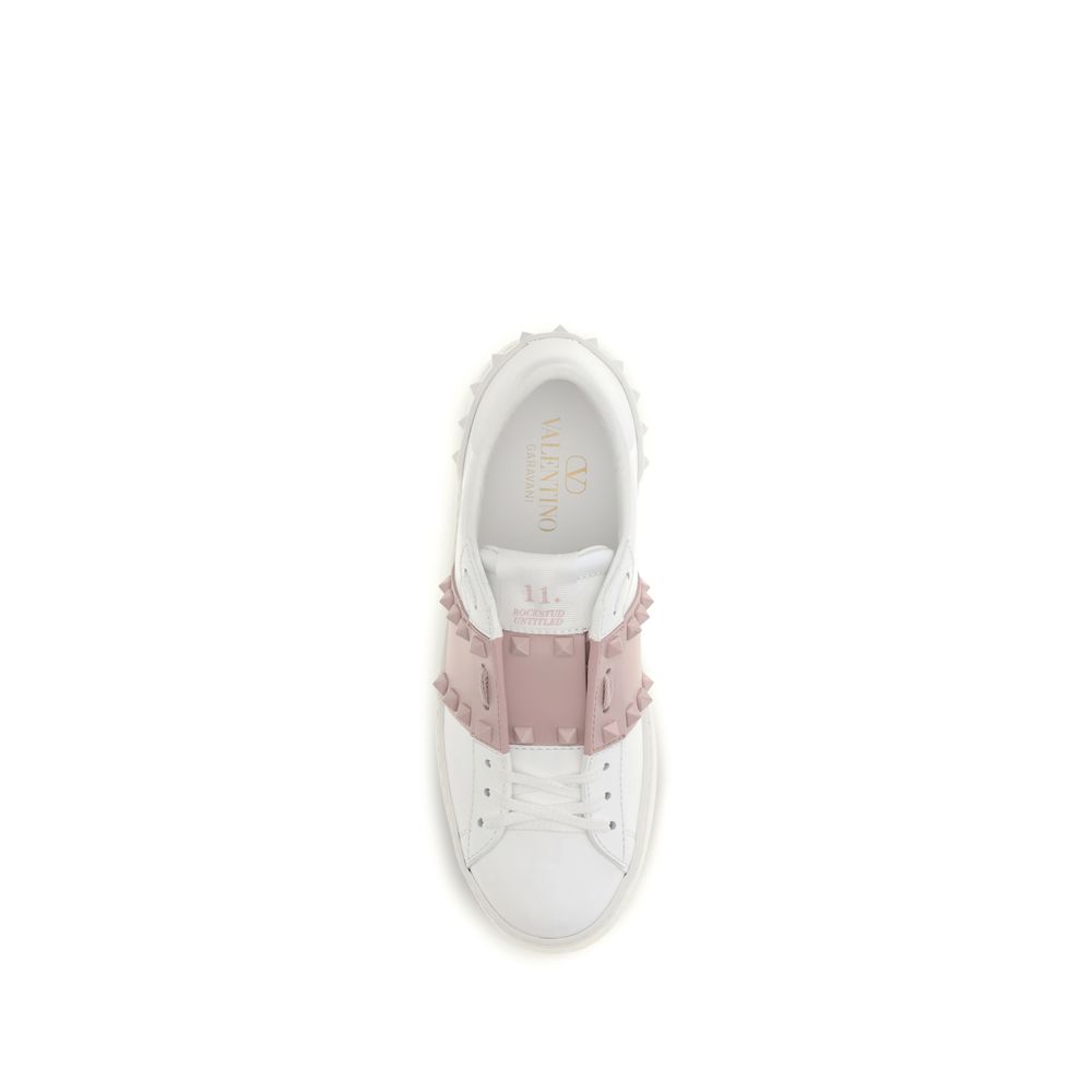Valentino Garavani White Calf Leather Bos Taurus Athletic Sneakers - Image 4