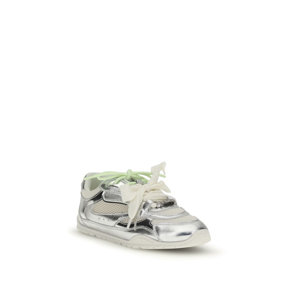 PINKO Silver Polyamide Athletic Sneakers - Image 2
