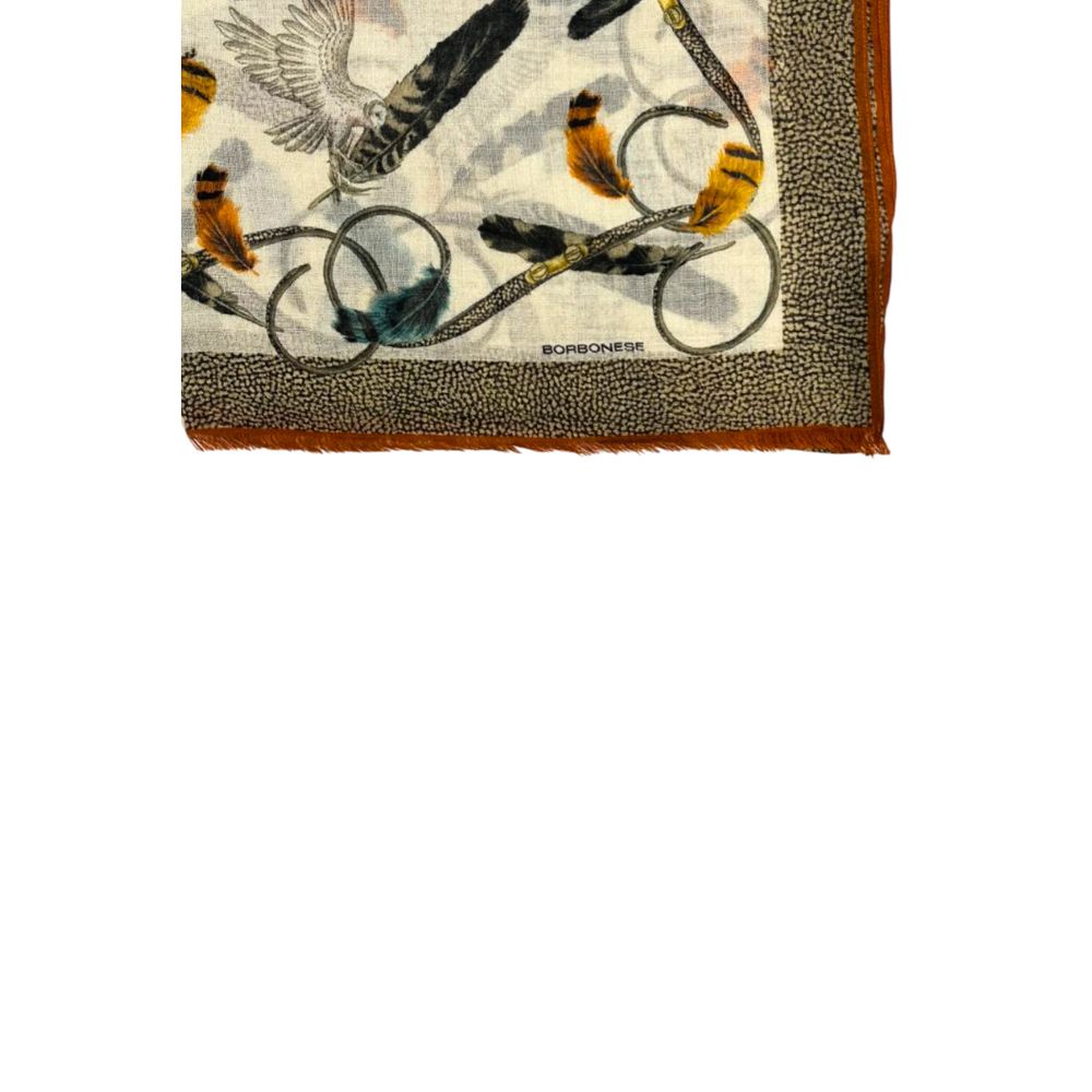 Borbonese Beige Fleece Wool Women Scarf - Image 3