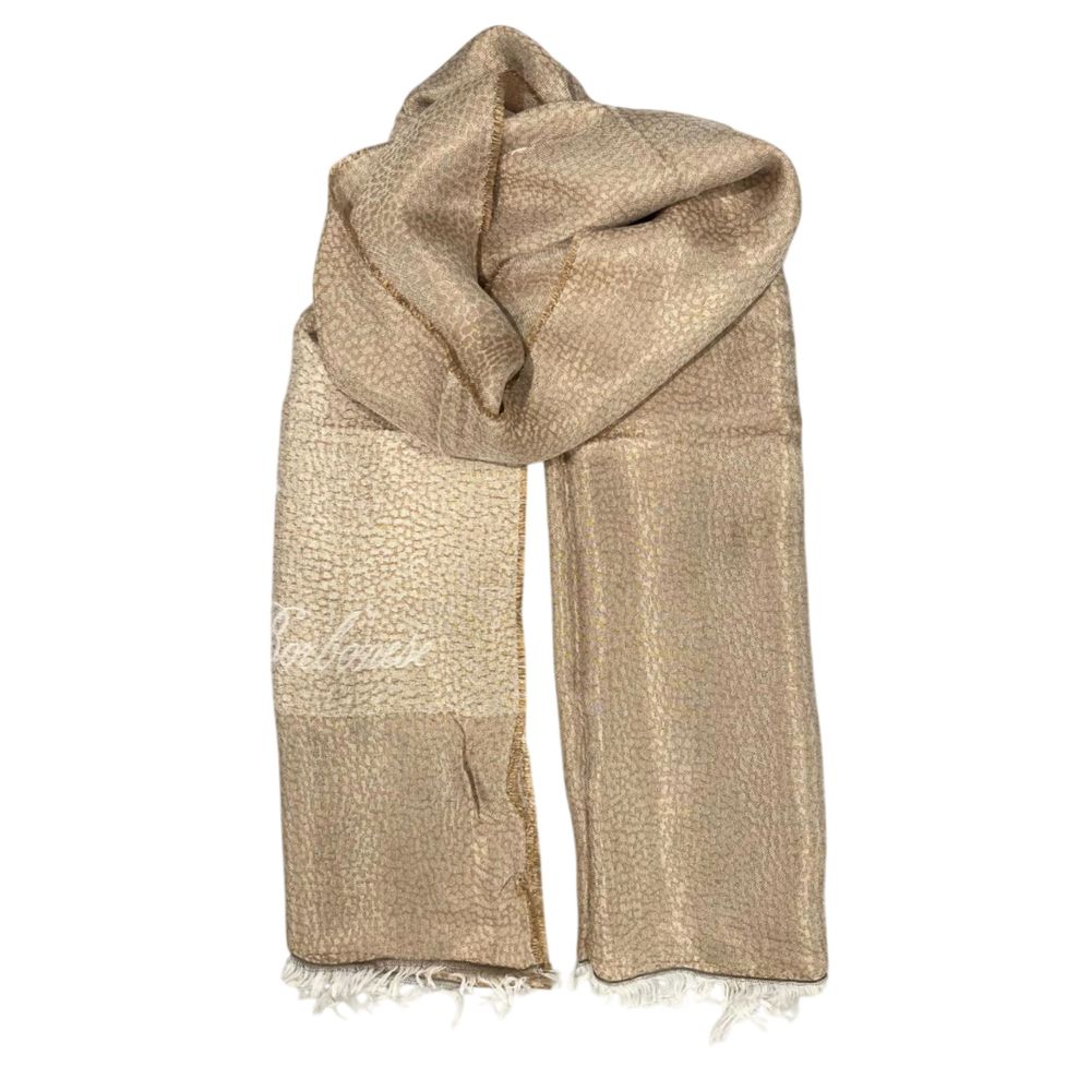 Borbonese Beige Viscose Women Scarf - Image 2