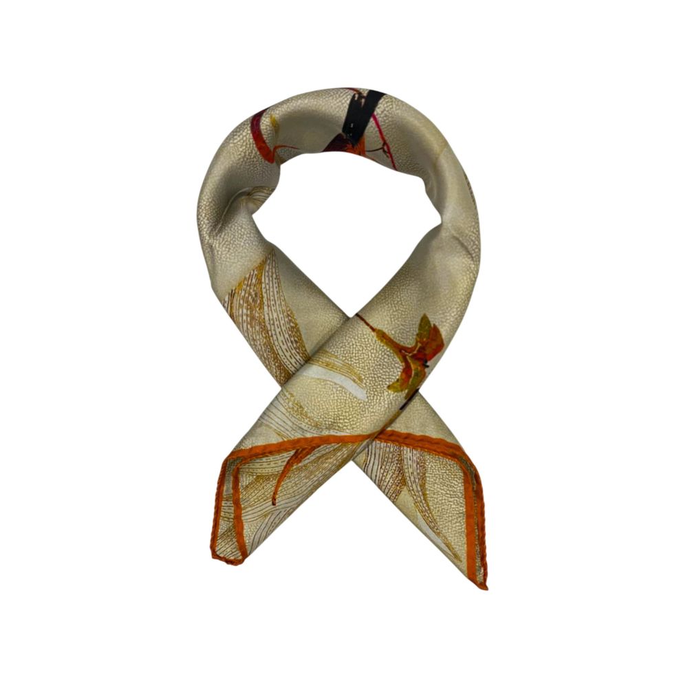 Borbonese Beige Silk Women Scarf - Image 2