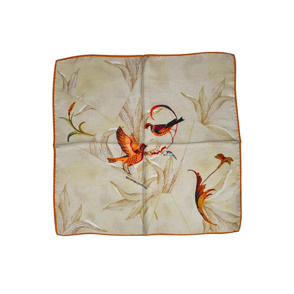 Borbonese Beige Silk Women Scarf - Image 4