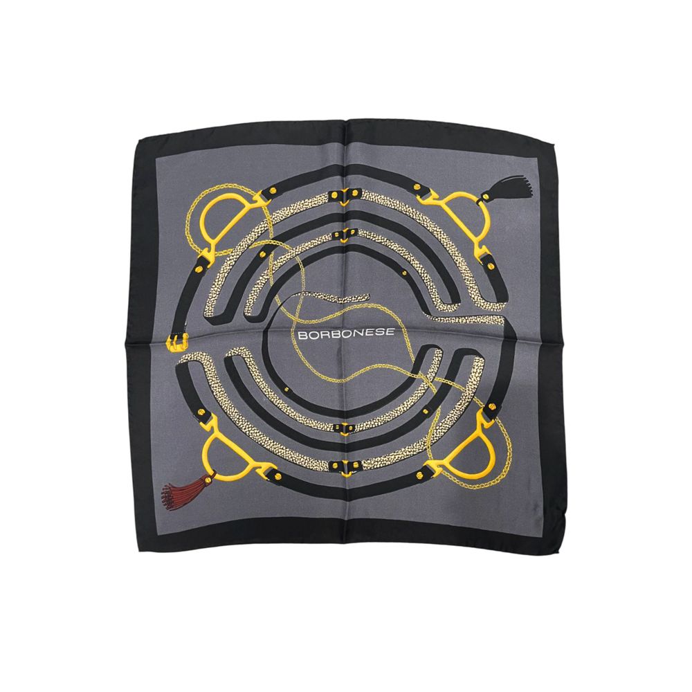 Borbonese Black Silk Women Scarf - Image 4