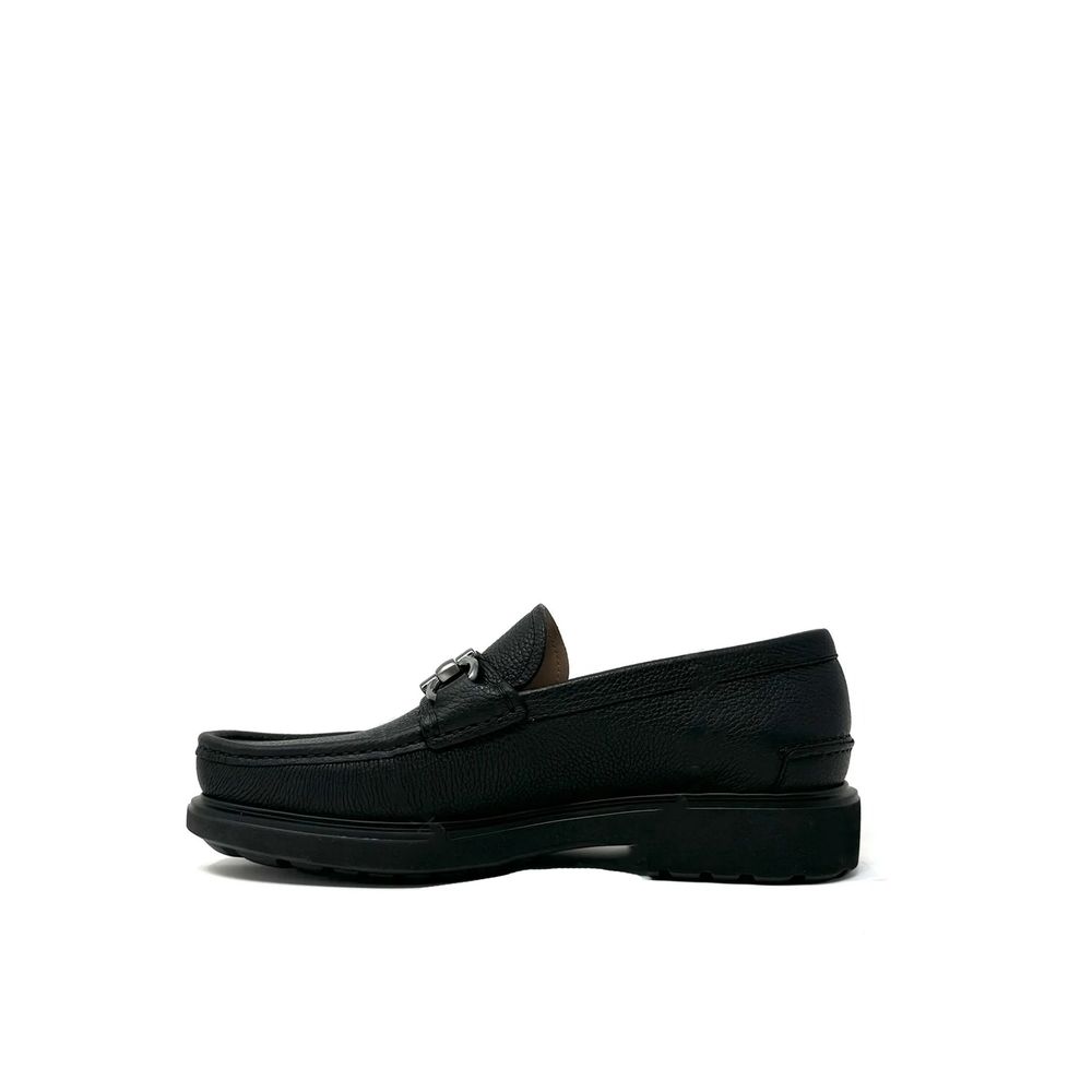 Salvatore Ferragamo Black Calfskin Slip-On Loafers - Image 3