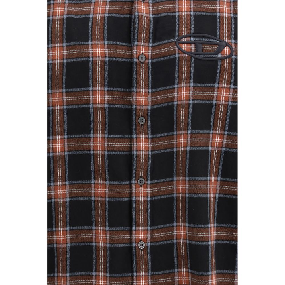 Diesel Blue Cotton Pattern Shirt - Image 3