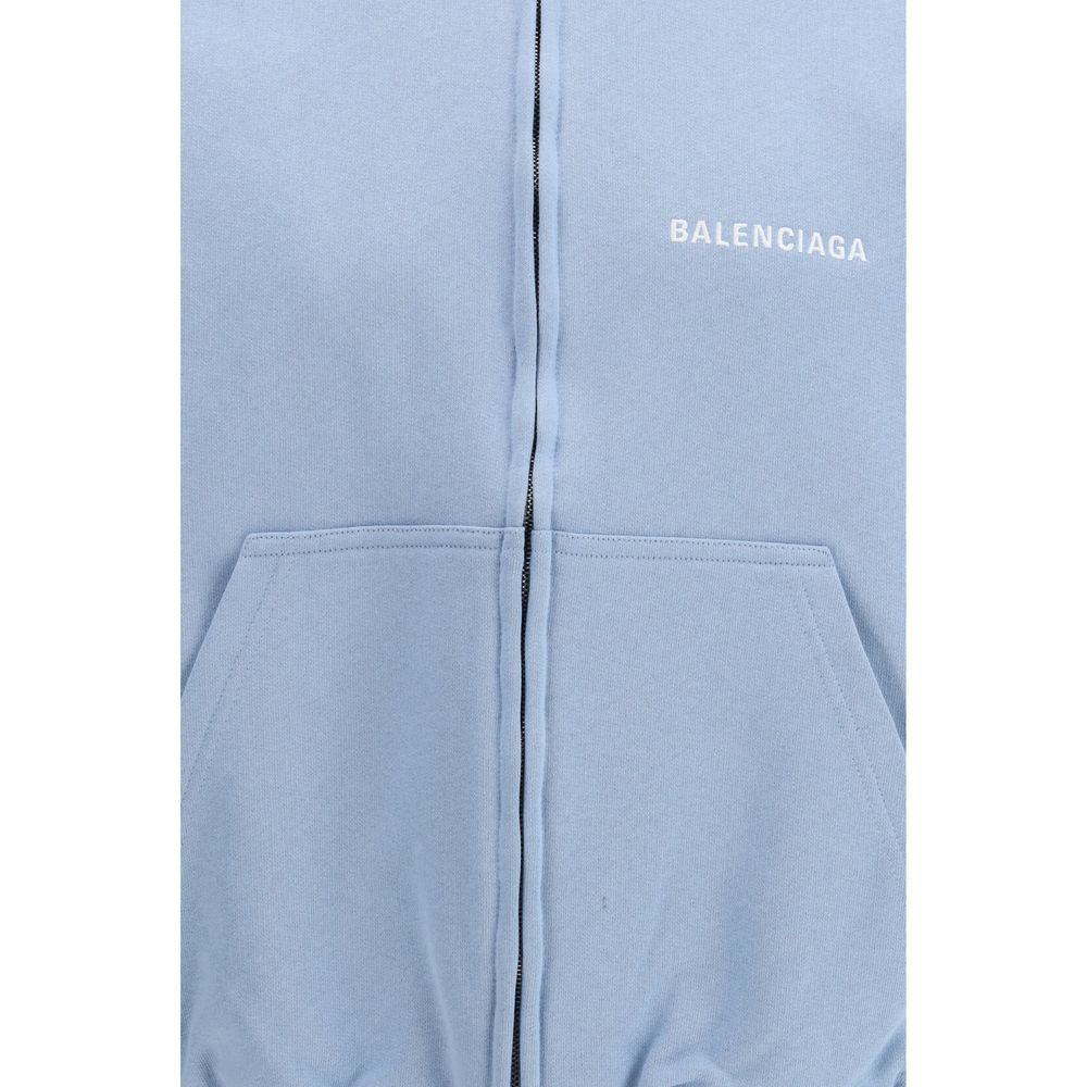 Balenciaga Light Blue Cotton Sweatshirt - Image 3