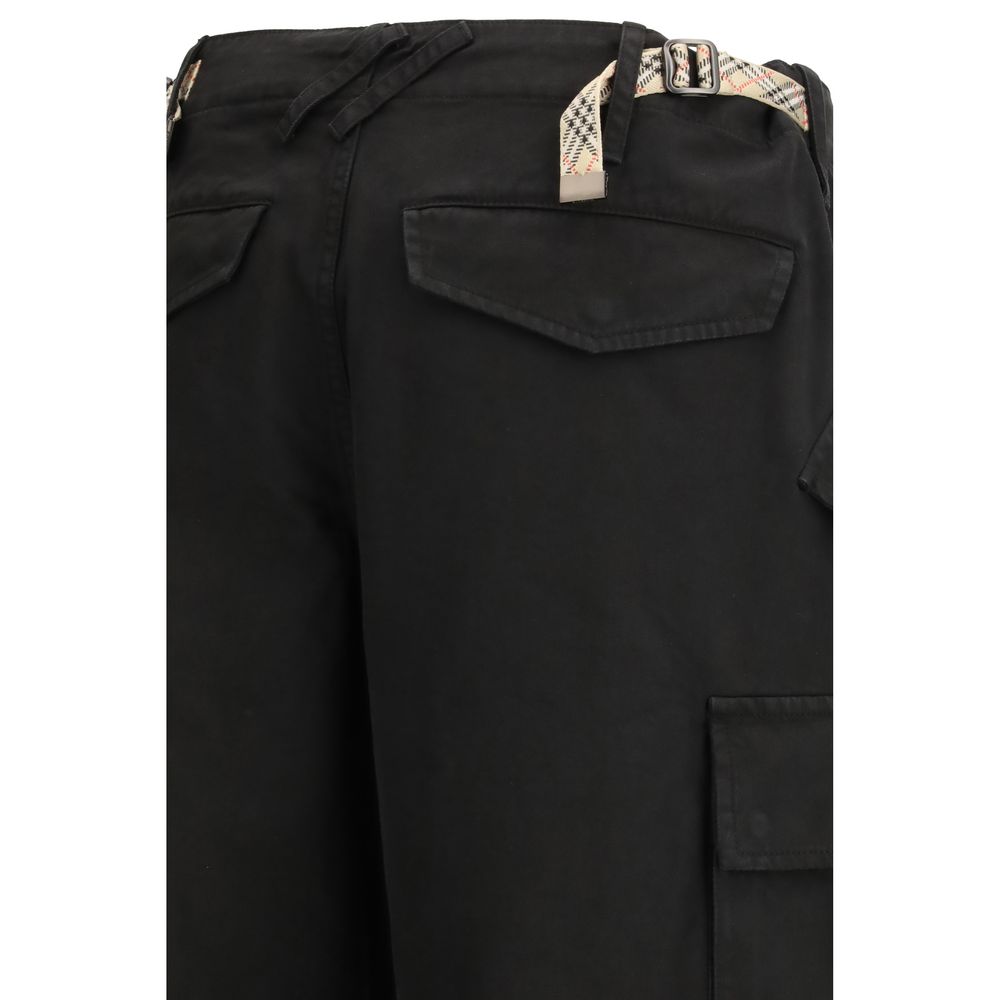 Burberry Black Cotton Cargo Pants - Image 3