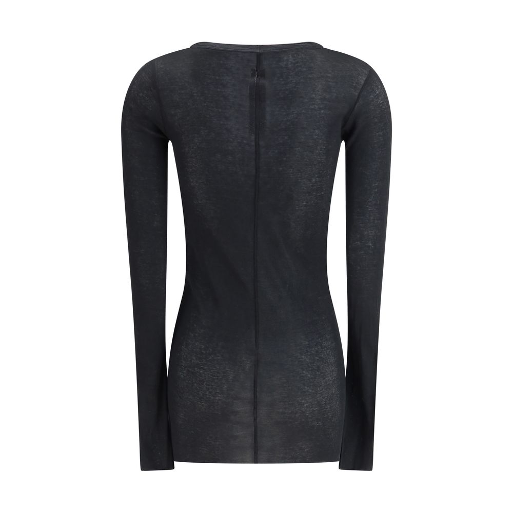 Rick Owens Black Cotton Longsleeve Shirt - Image 2