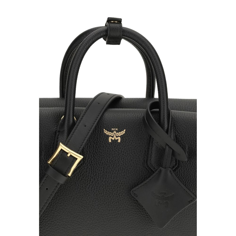 MCM Black Calf Leather Bos Taurus Handbag - Image 4