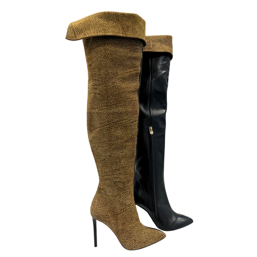 Borbonese Beige Leather Women Boot - Image 2