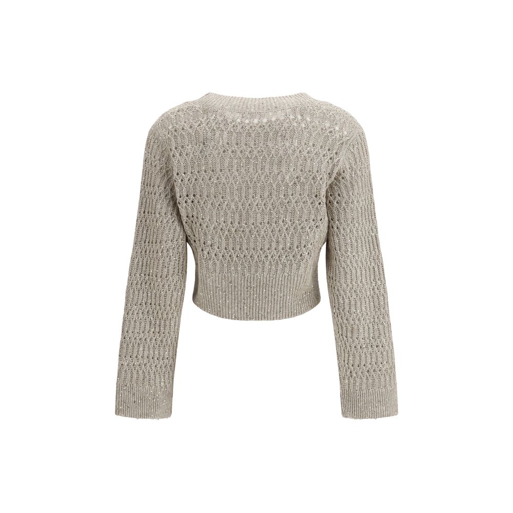 Brunello Cucinelli Beige Linen Sweatshirt - Image 2