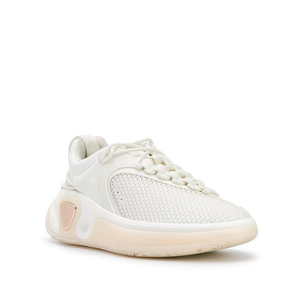 Balmain White Fabric Athletic Sneakers - Image 2