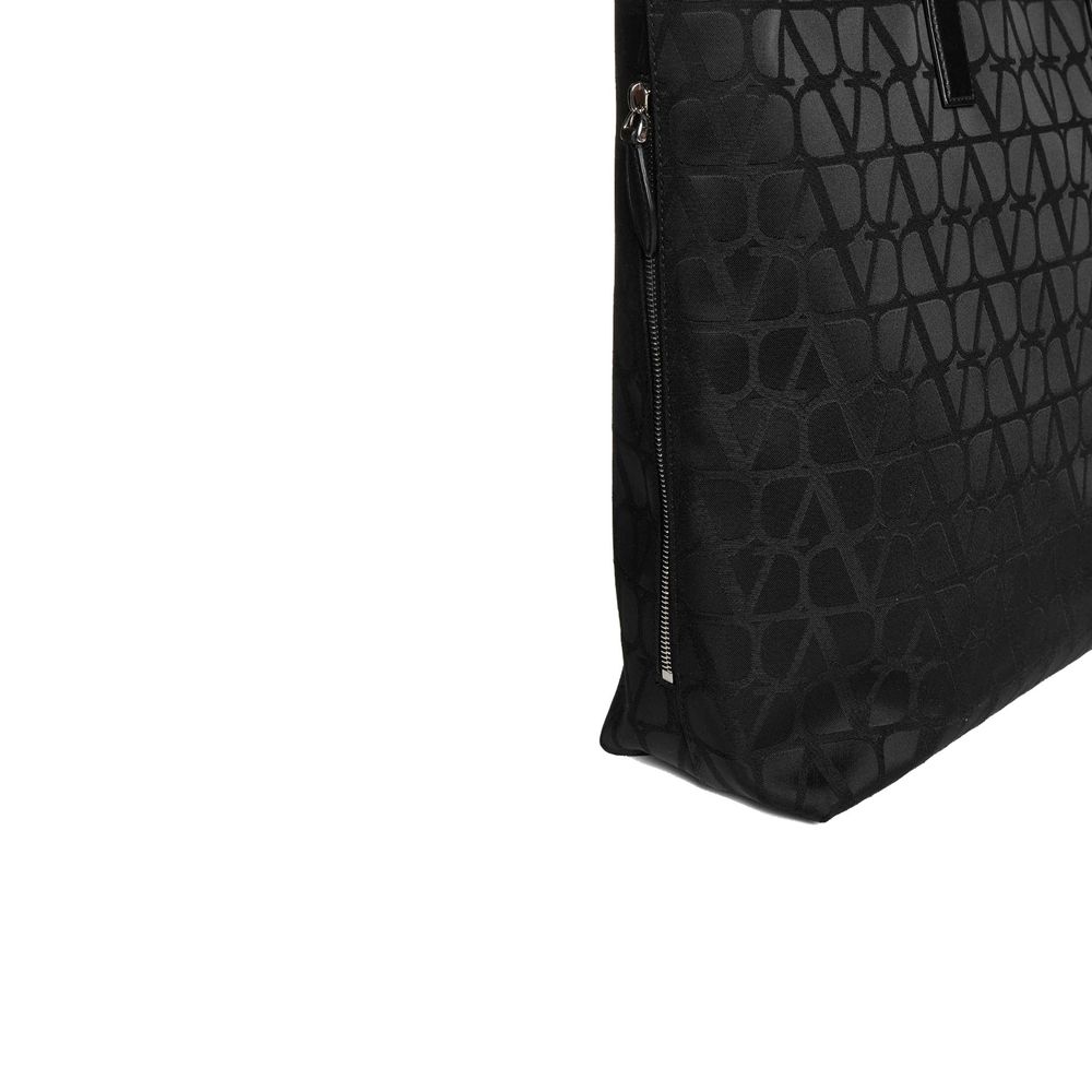 Valentino Garavani Black Cotton Tote Bag - Image 4