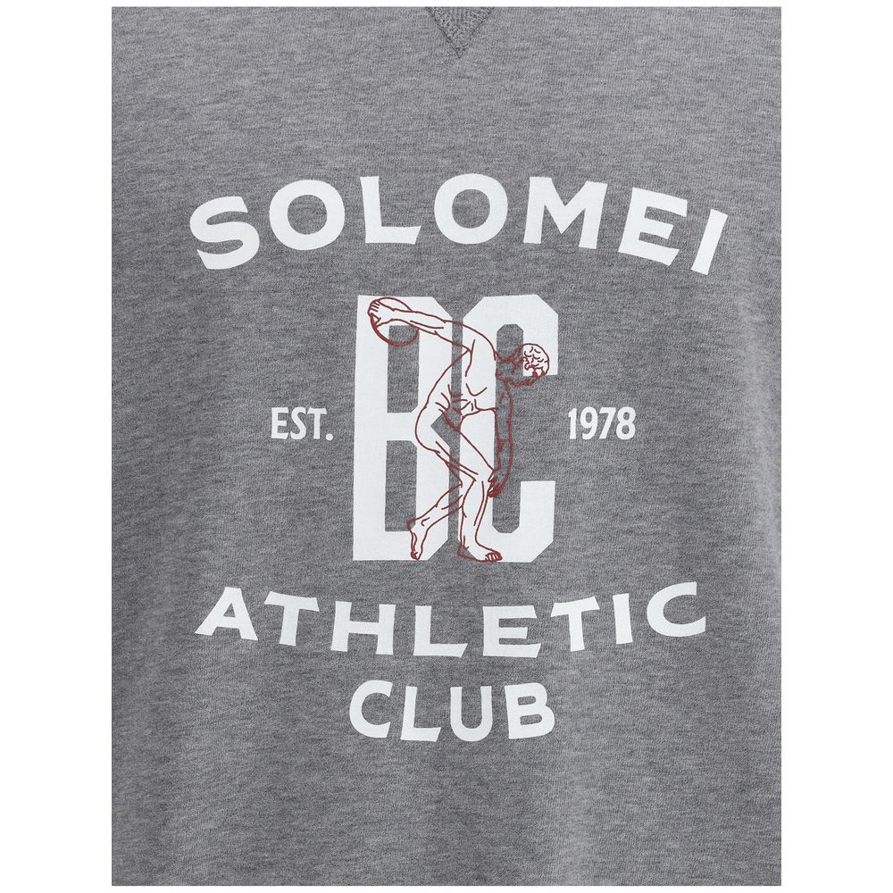 Brunello Cucinelli Gray Cotton Sweatshirt - Image 3