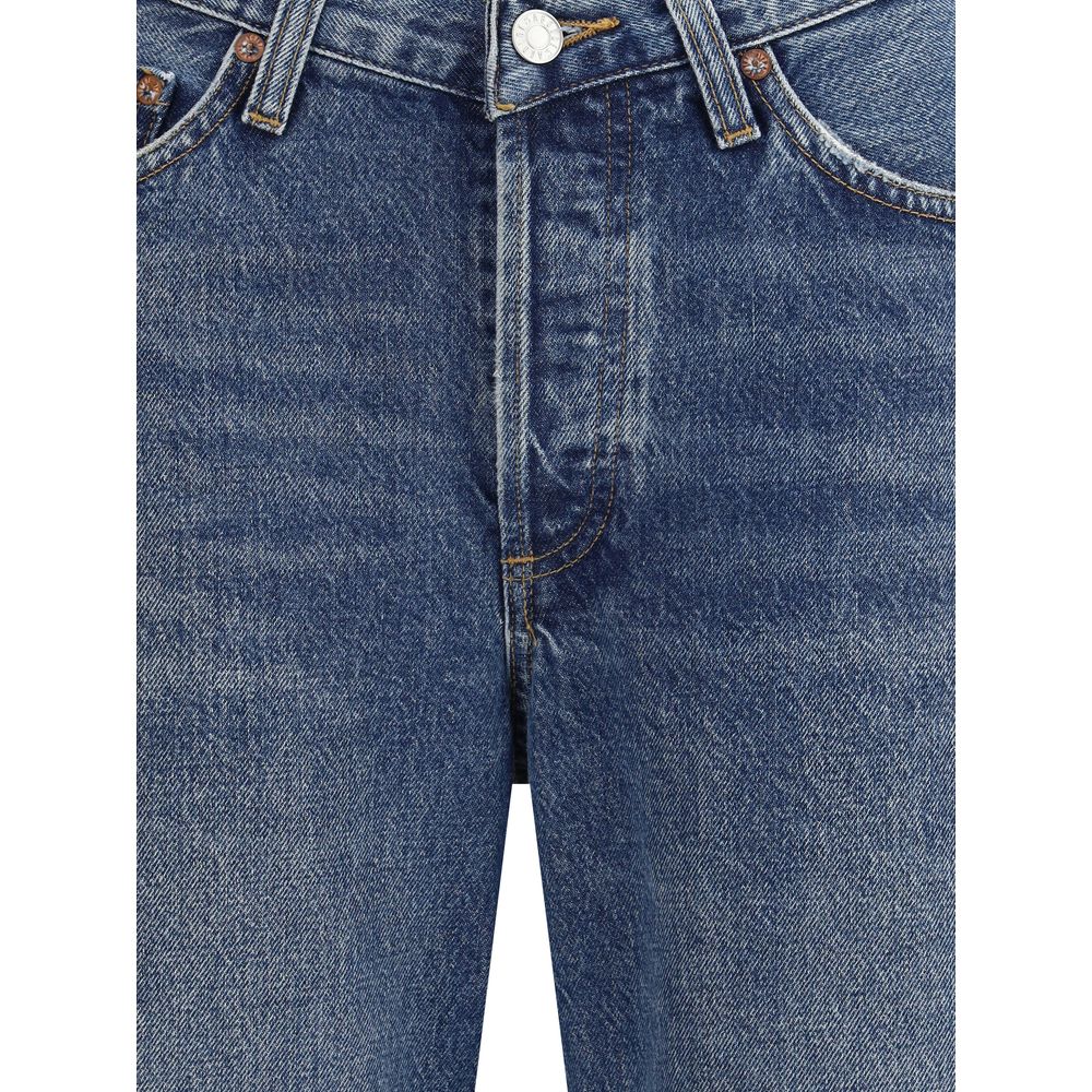 Agolde Blue Cotton Straight-Leg Jeans - Image 3