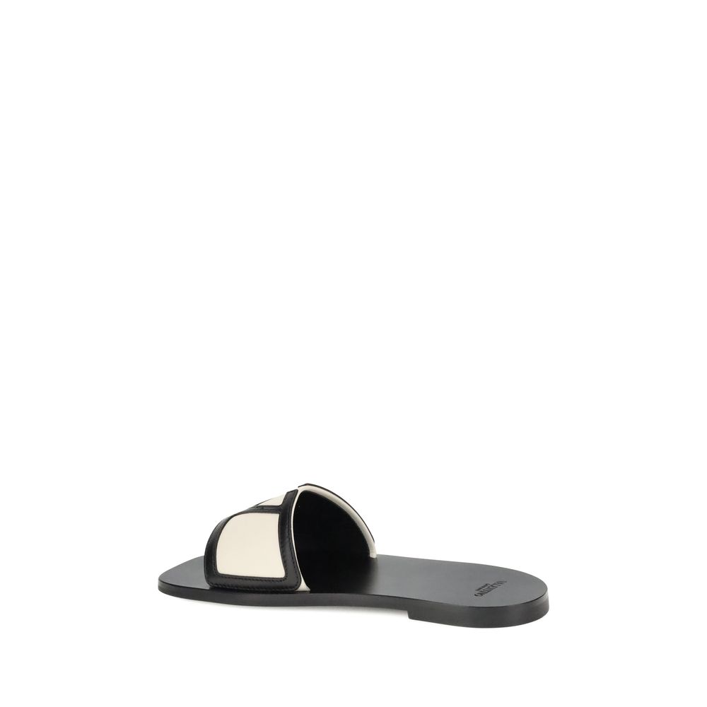 Valentino Garavani Multicolor Calf Leather Bos Taurus Flat Sandals - Image 3
