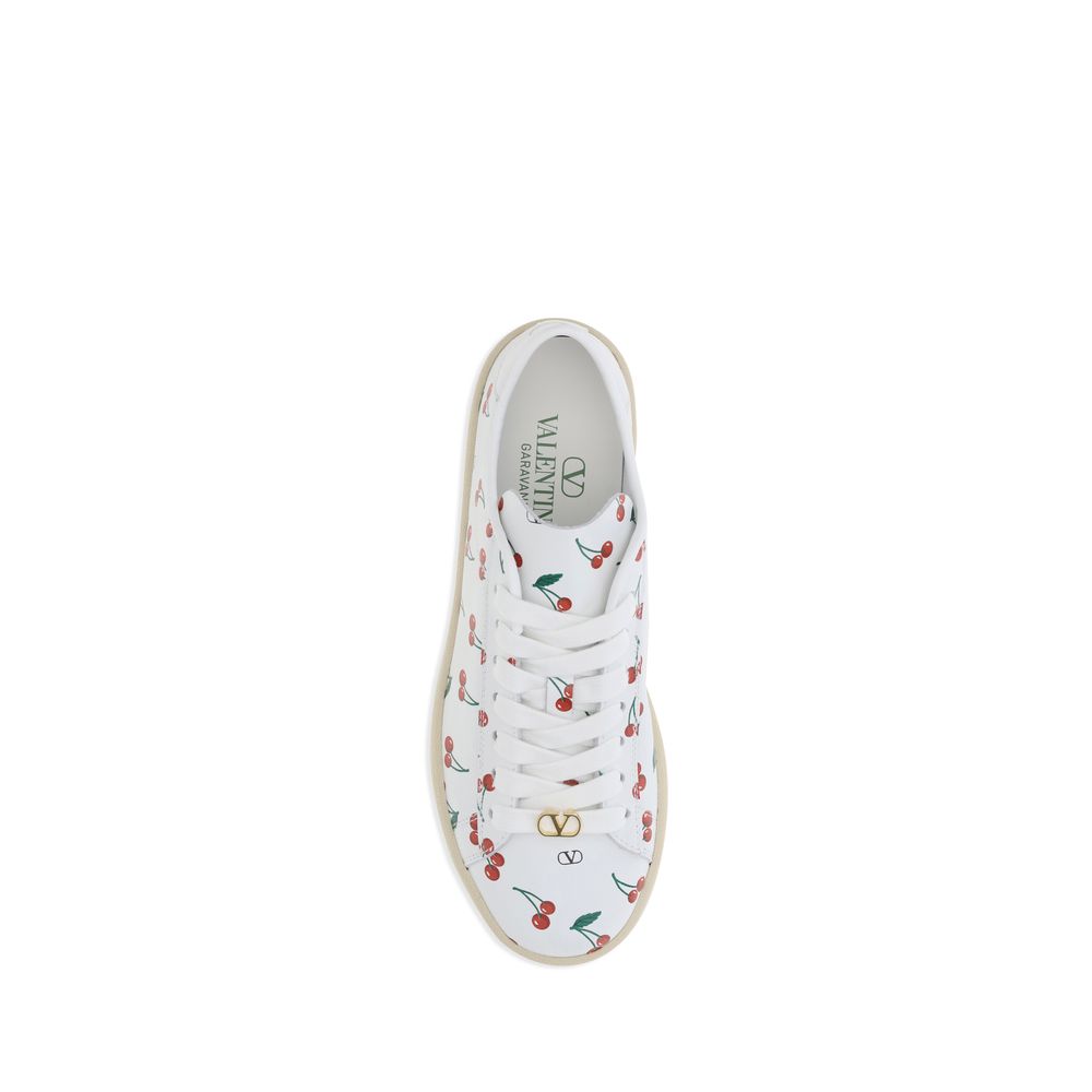 Valentino Garavani White Calf Leather Bos Taurus Low Top Sneakers - Image 4
