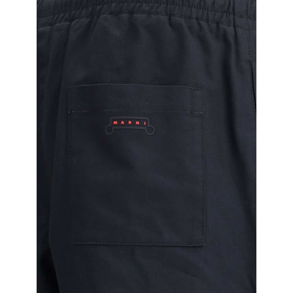 Marni Black Cotton Casual Pants - Image 4