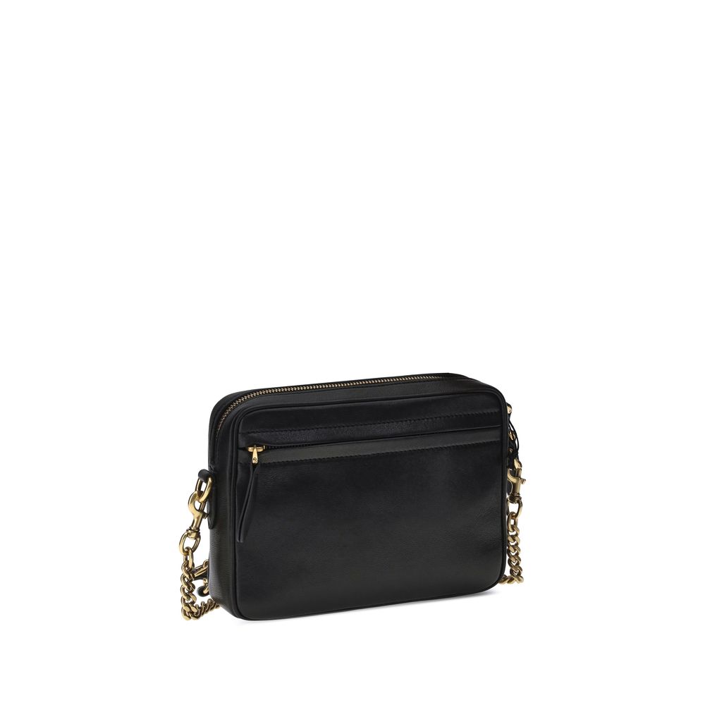 Valentino Garavani Black Calf Leather Bos Taurus Shoulder Bag - Image 3