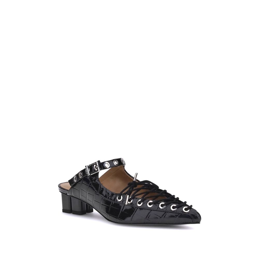 Ganni Black Polyethylene Mules - Image 2