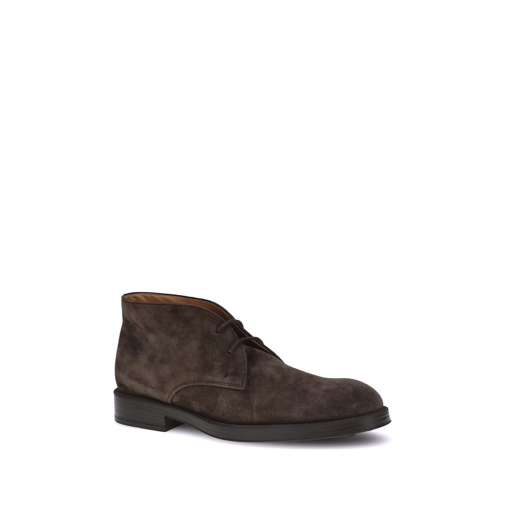 Tod's Brown Calf Leather Bos Taurus Ankle Boots - Image 2