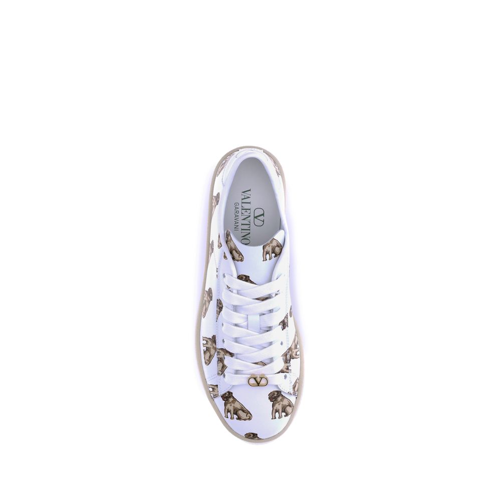 Valentino Garavani White Calf Leather Bos Taurus Low Top Sneakers - Image 4