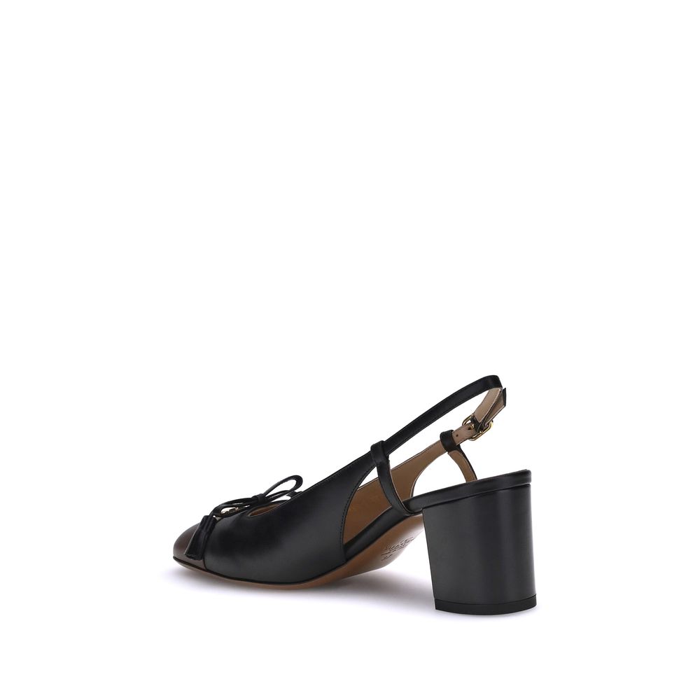 Valentino Garavani Black Calf Leather Bos Taurus Mid Heel Pumps - Image 3