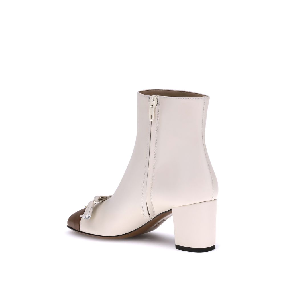 Valentino Garavani Cream Goatskin Ankle Boots - Image 3