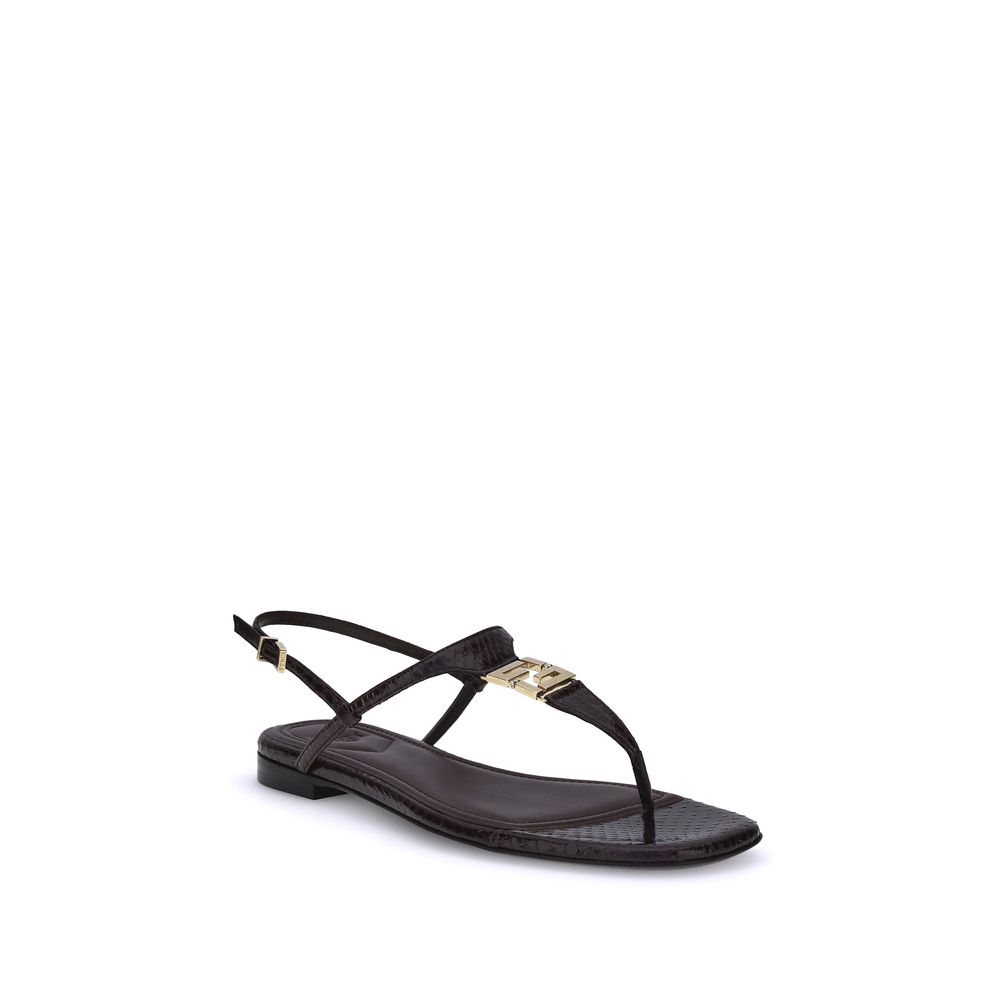 Fendi Multicolor Calf Leather Bos Taurus Flat Sandals - Image 2