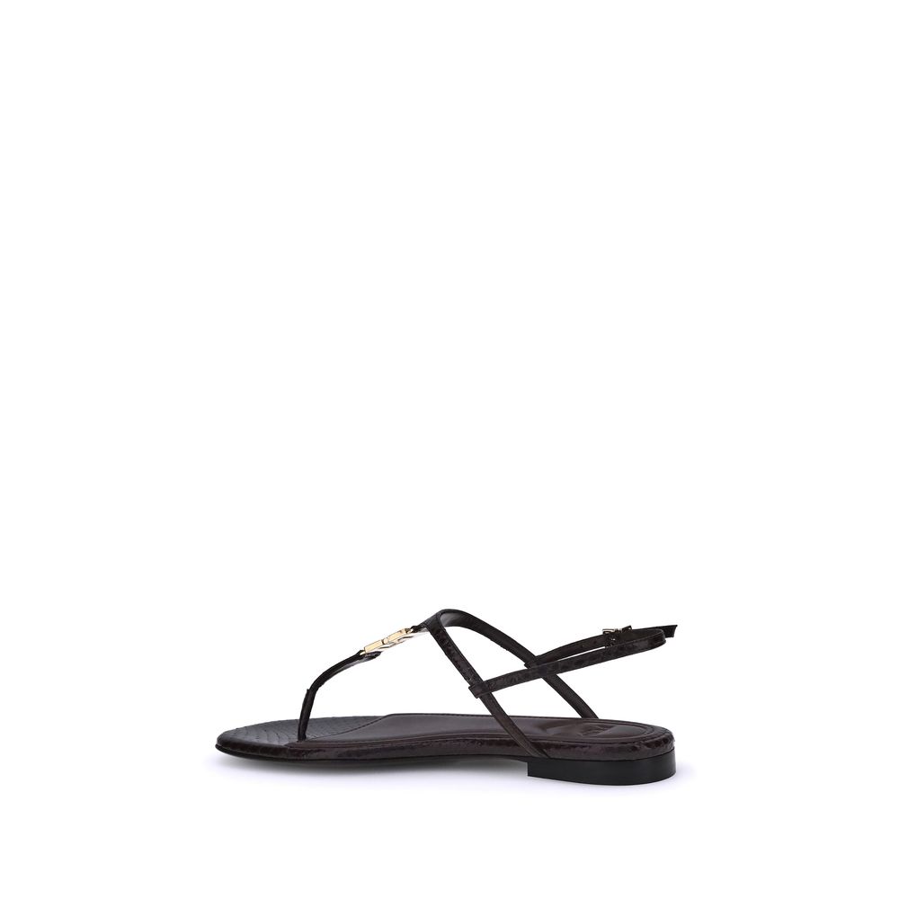 Fendi Multicolor Calf Leather Bos Taurus Flat Sandals - Image 3