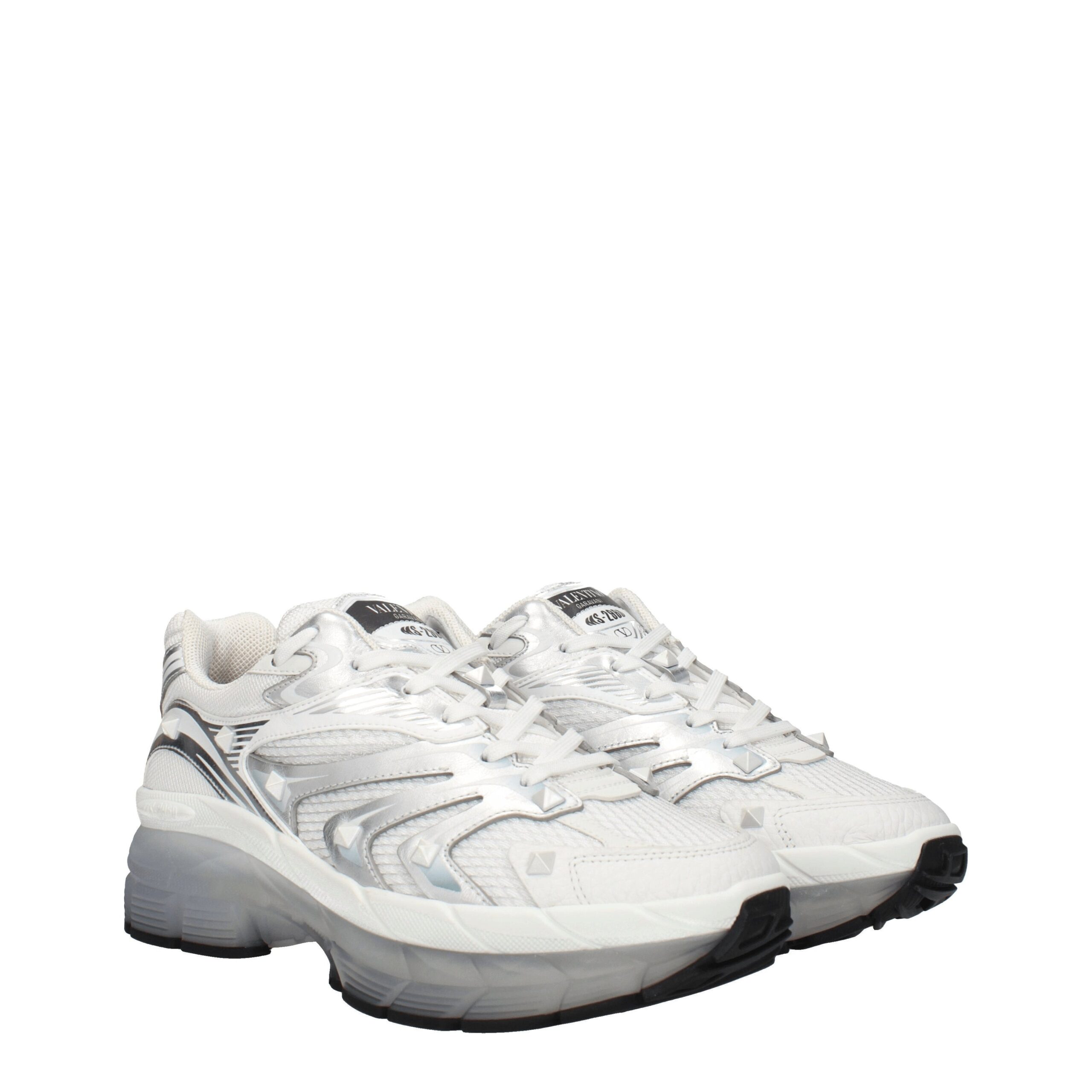 Valentino Garavani White Fabric Athletic Sneakers - Image 2