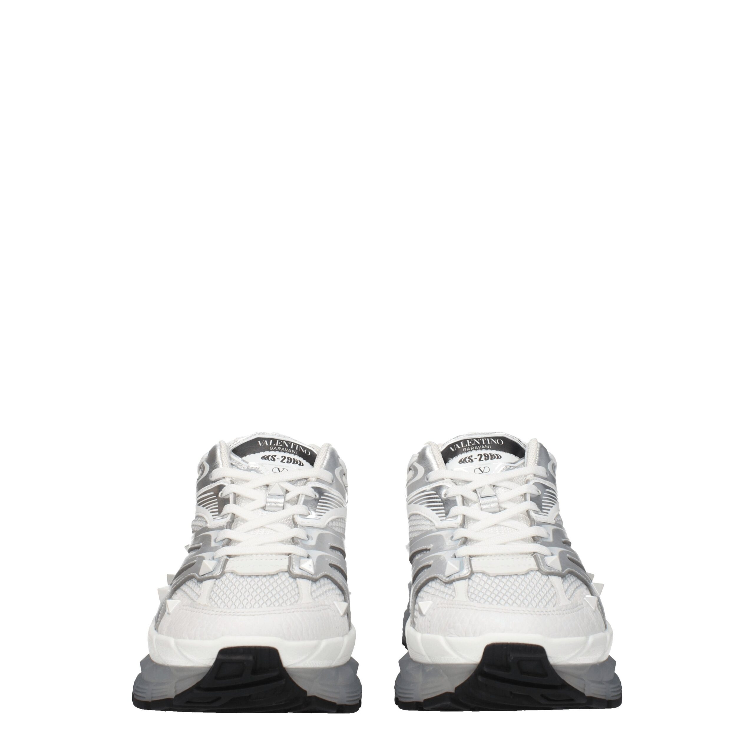 Valentino Garavani White Fabric Athletic Sneakers - Image 3