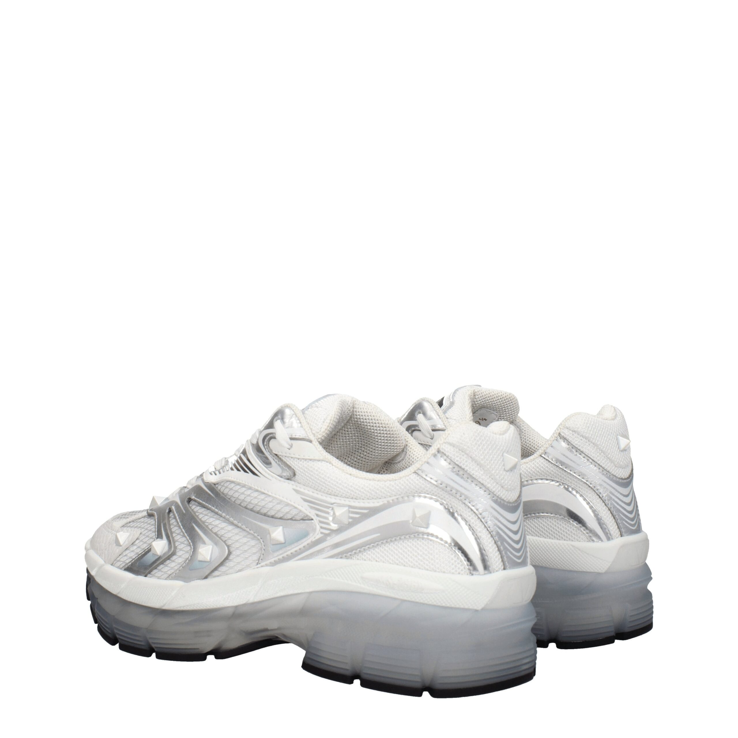 Valentino Garavani White Fabric Athletic Sneakers - Image 4