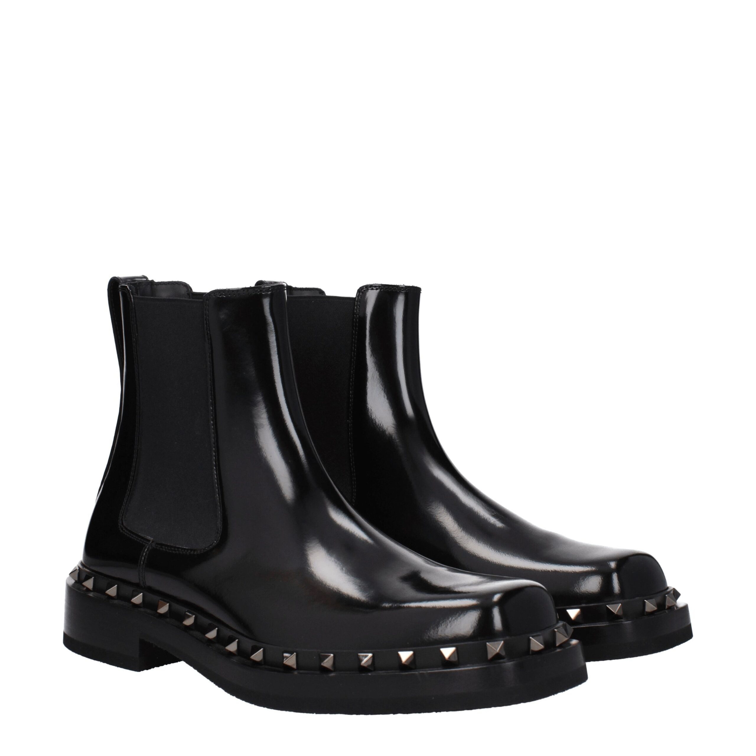 Valentino Garavani Black Leather Ankle Boots - Image 2