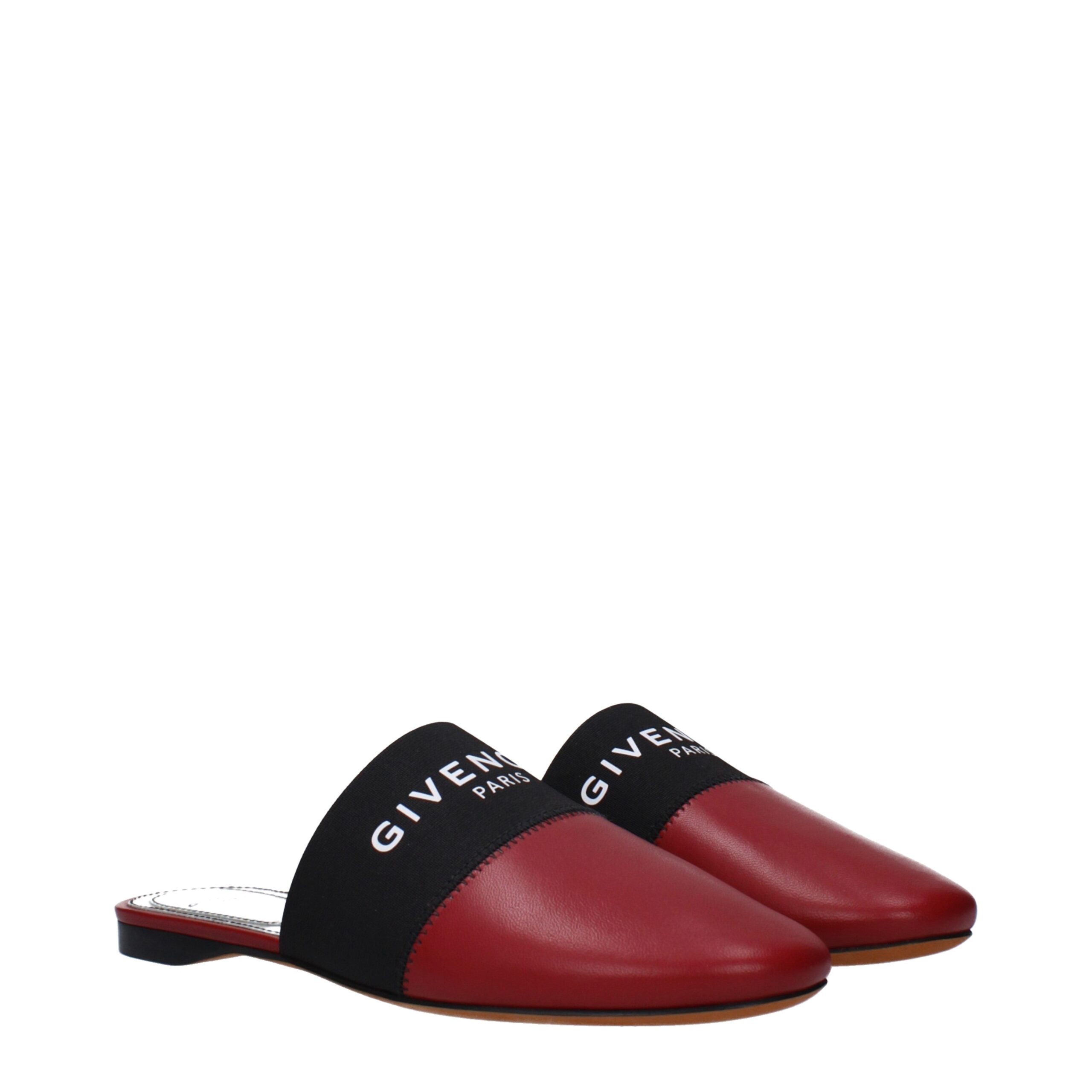 Givenchy Red Leather Slippers - Image 2