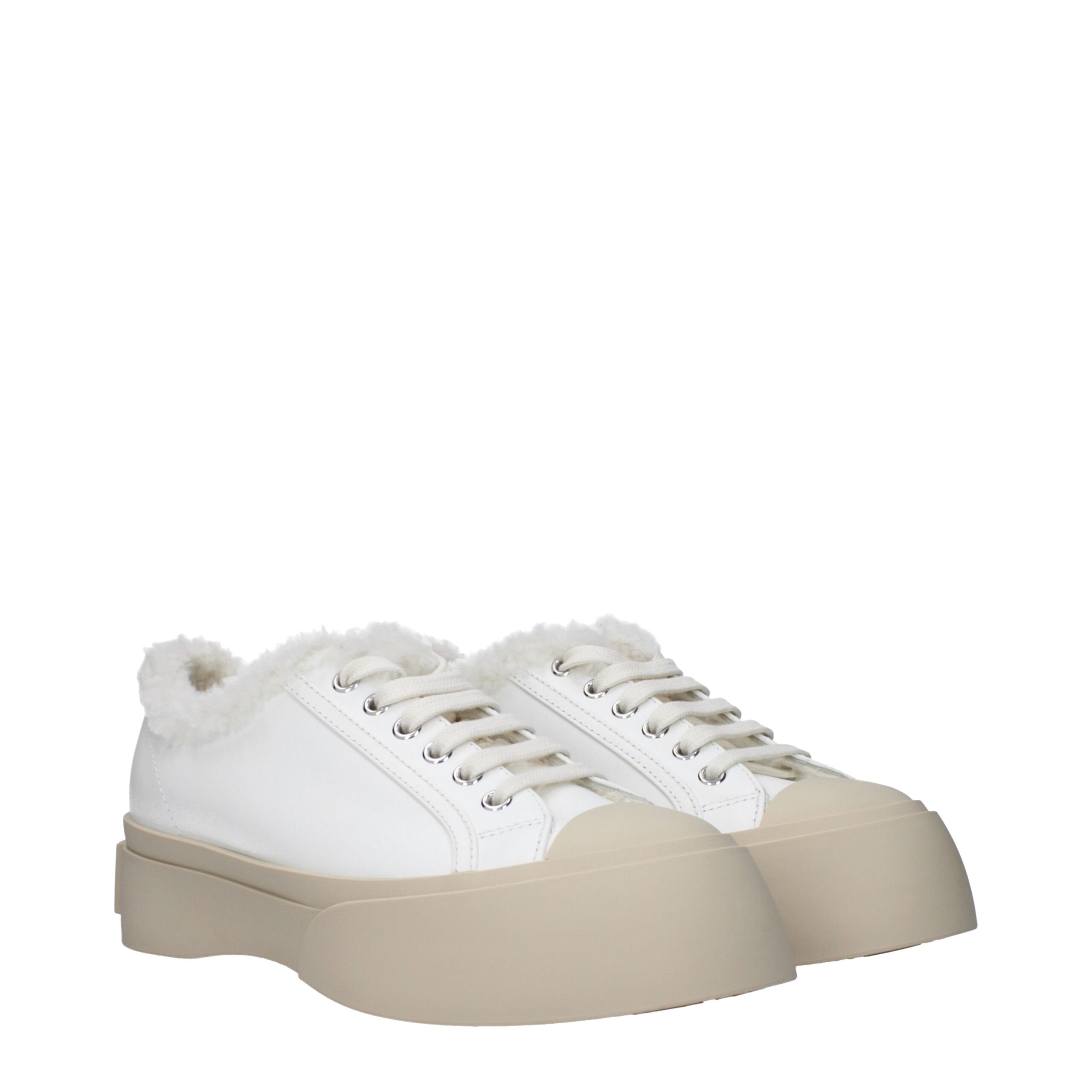Marni White Leather Low Top Sneakers - Image 2