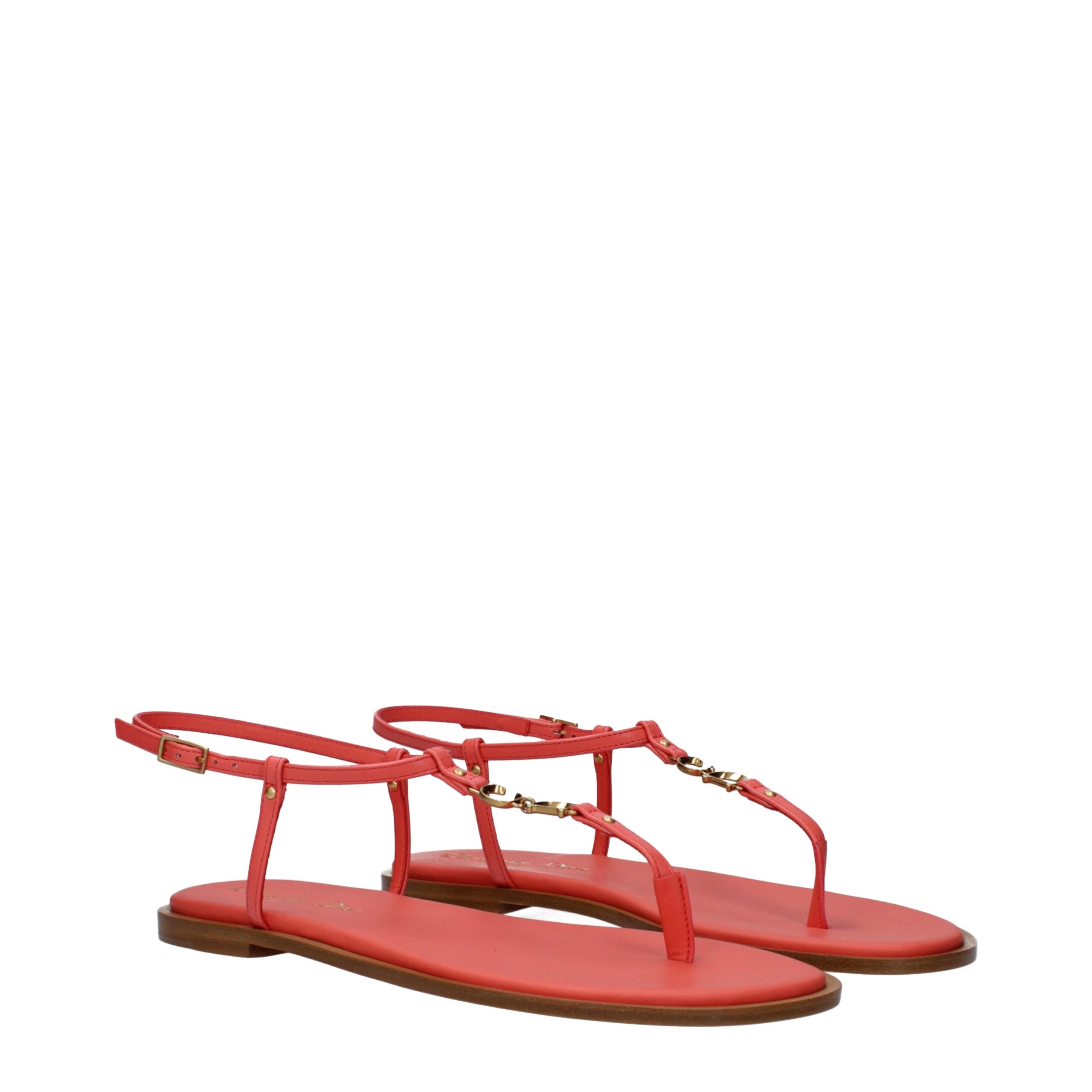 Christian Dior Pink Leather Flip-Flop Sandals - Image 2
