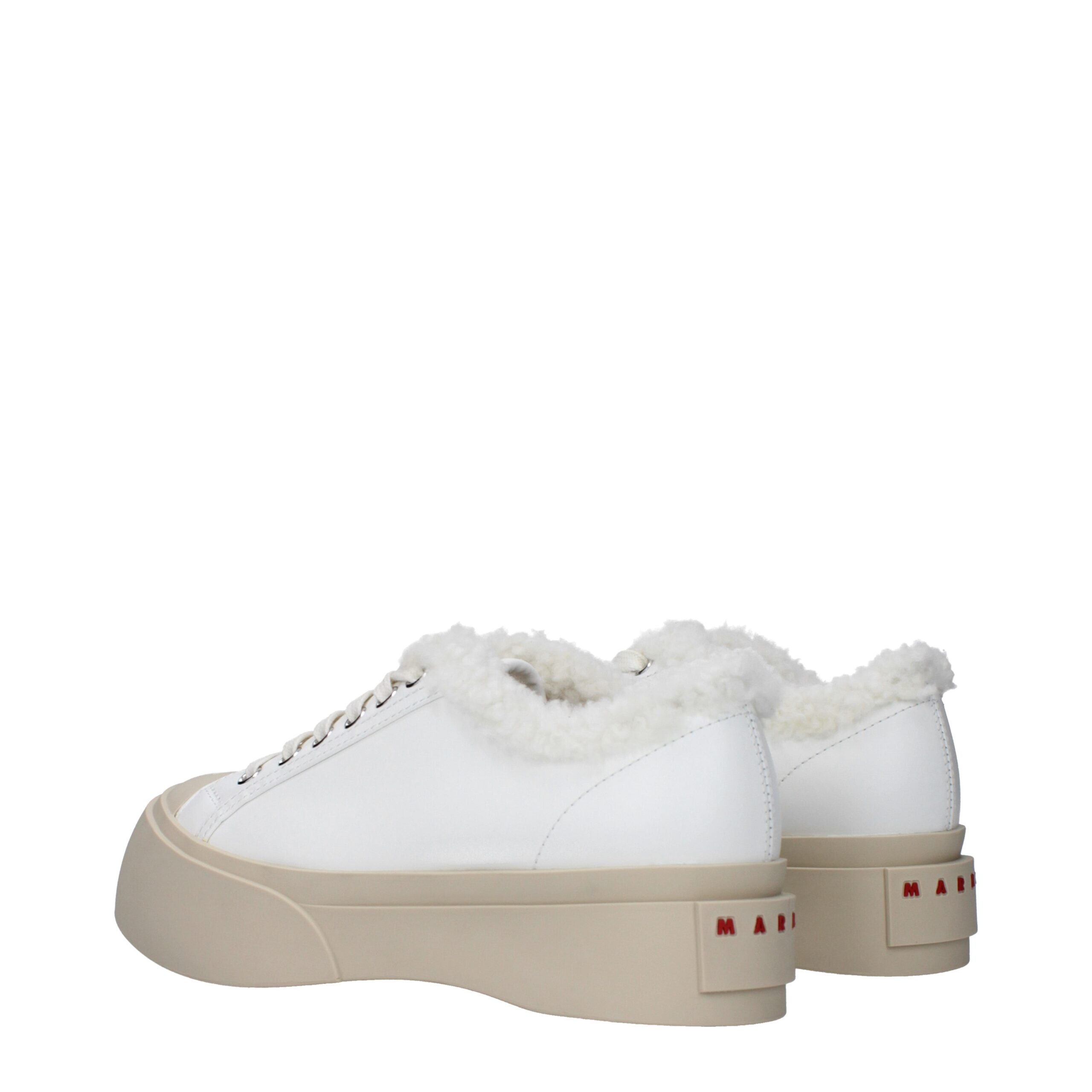Marni White Leather Low Top Sneakers - Image 4