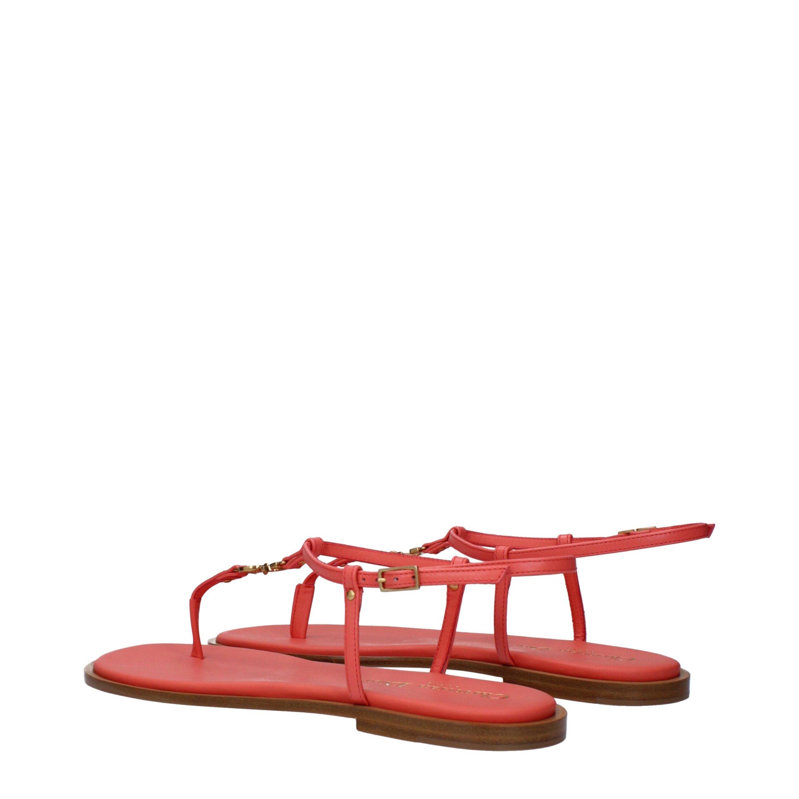 Christian Dior Pink Leather Flip-Flop Sandals - Image 4