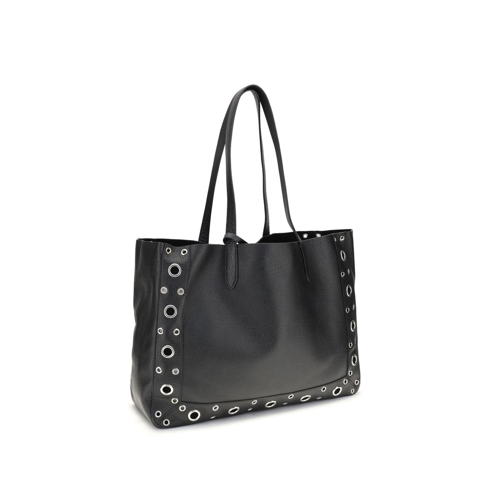 Valentino Garavani Black Calf Leather Bos Taurus Shoulder Bag - Image 3